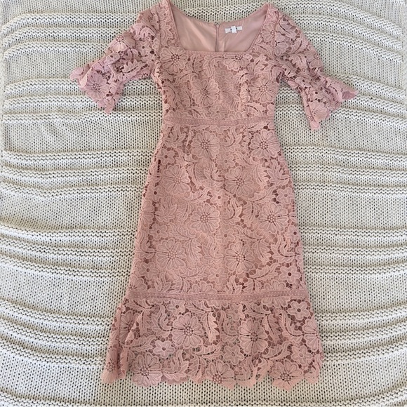 Revolve Steve Madden Did It My Way - Puff Sleeve Lace Women's Midi Dress Size 2 - Picture 4 of 7